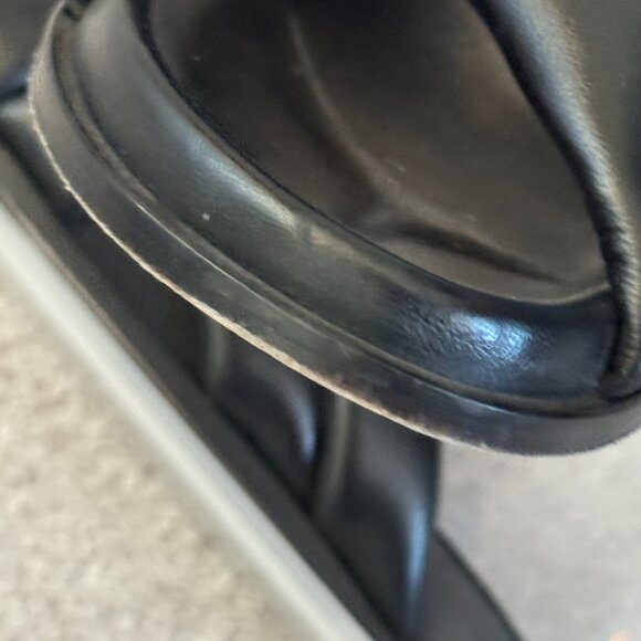 Anine Bing Black Lizzie Criss-Cross Leather Slides - Picture 3 of 8